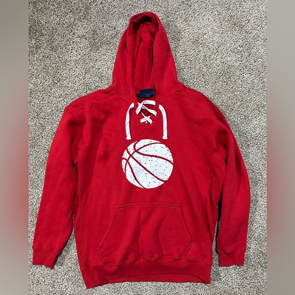 Red basketball hooded sweatshirt - Picture 1 of 6
